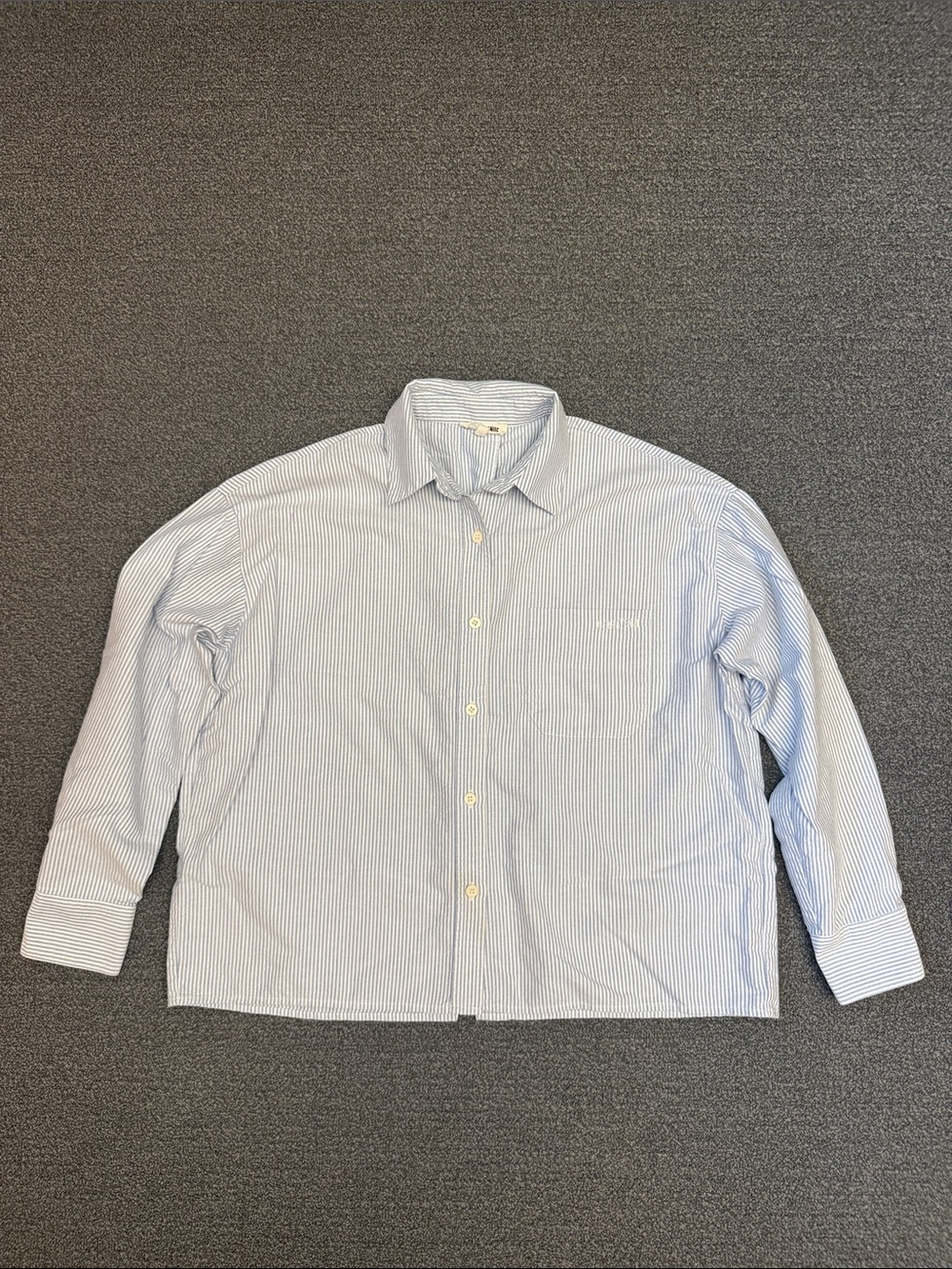 Djerf Avenue Breezy Shirt in Blue Stripe